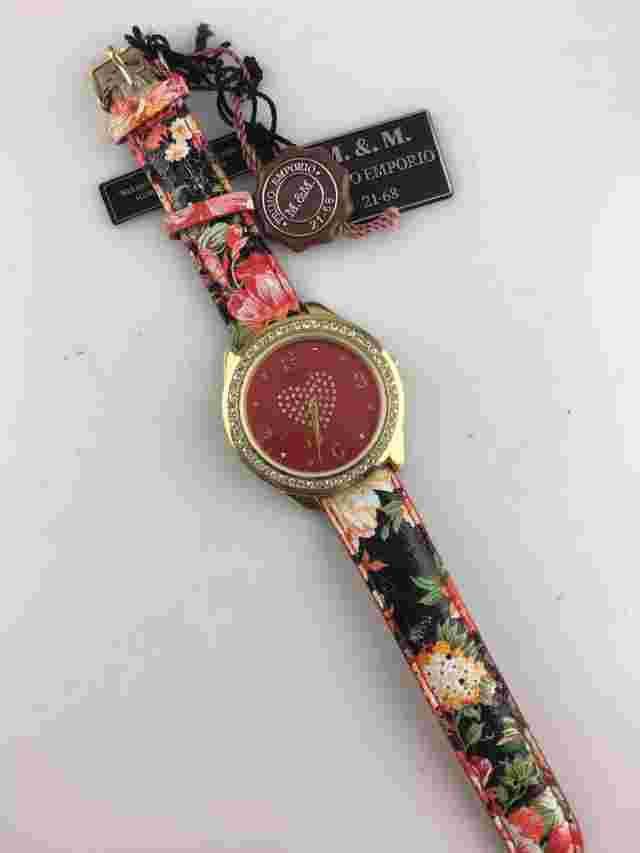 Watch M&M First Emporio Quartz Women 45 mm Steel Rhinestone Strap with Flowers