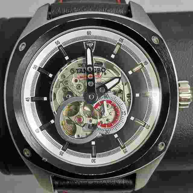 Detomaso Tanagro DT2042 Automatic Wrist Watch Skeleton Dial Black Boxed -CP