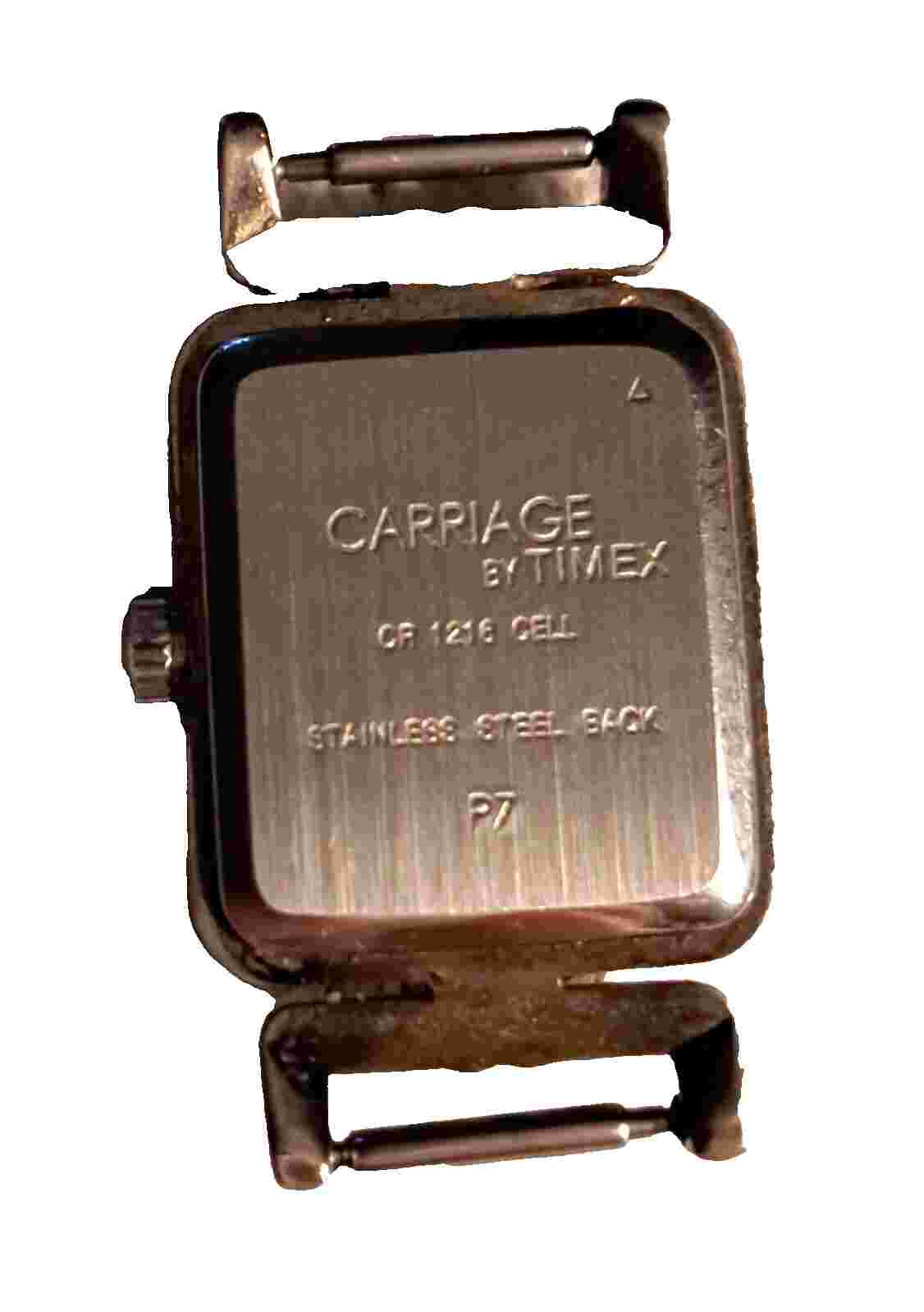 Carriage Women's Silver Rectangle Watch New Battery Needs Band