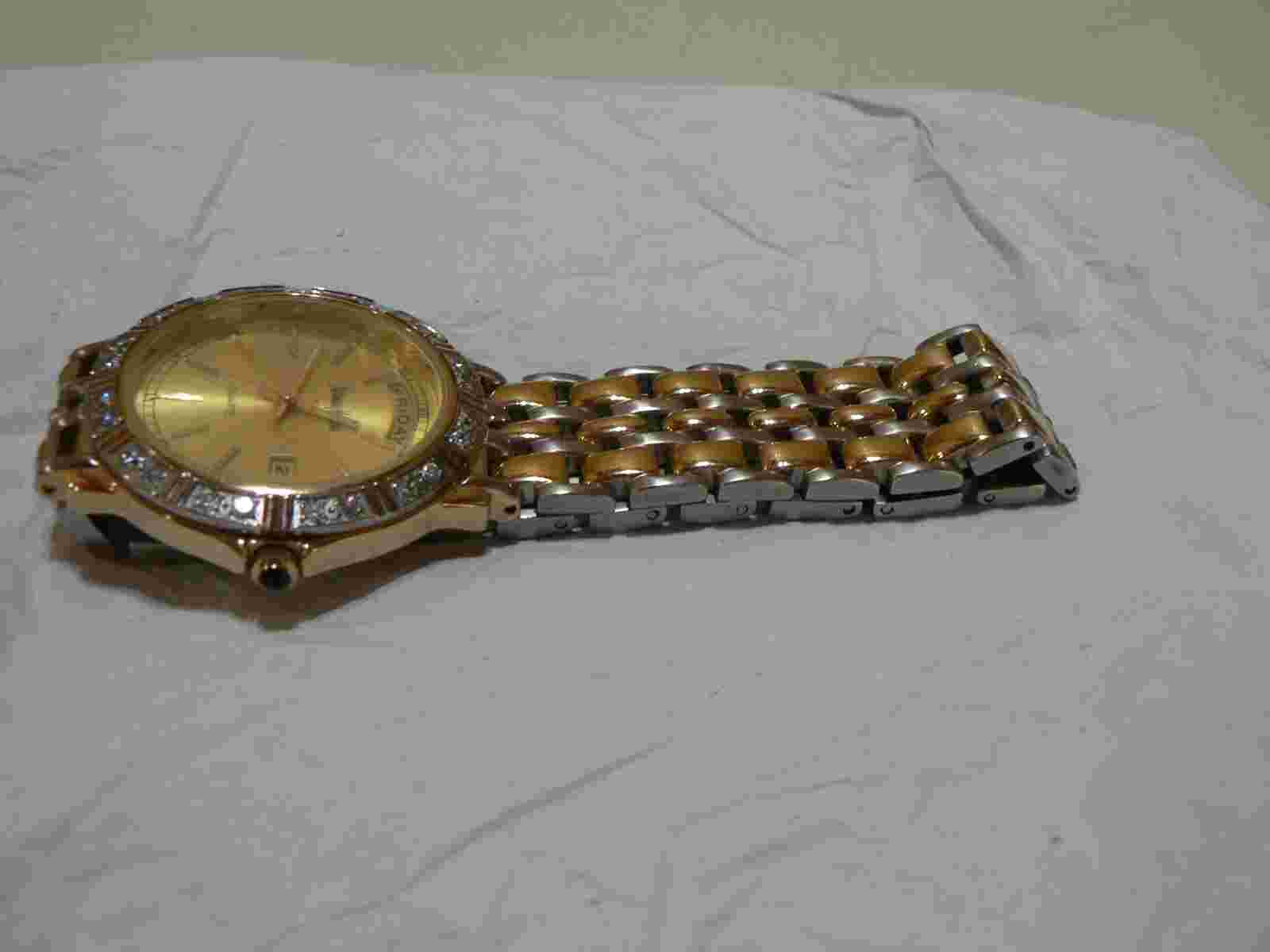 Vintage Neiman Marcus Quartz Watch with Two Tone Band Needs Battery