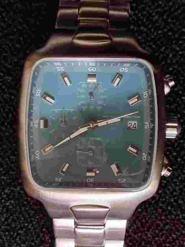 FRENCH CONNECTION FCUK TIME CHRONOGRAPH WATCH SAMPLE RARE BLUE WHITE CHROME DIAL
