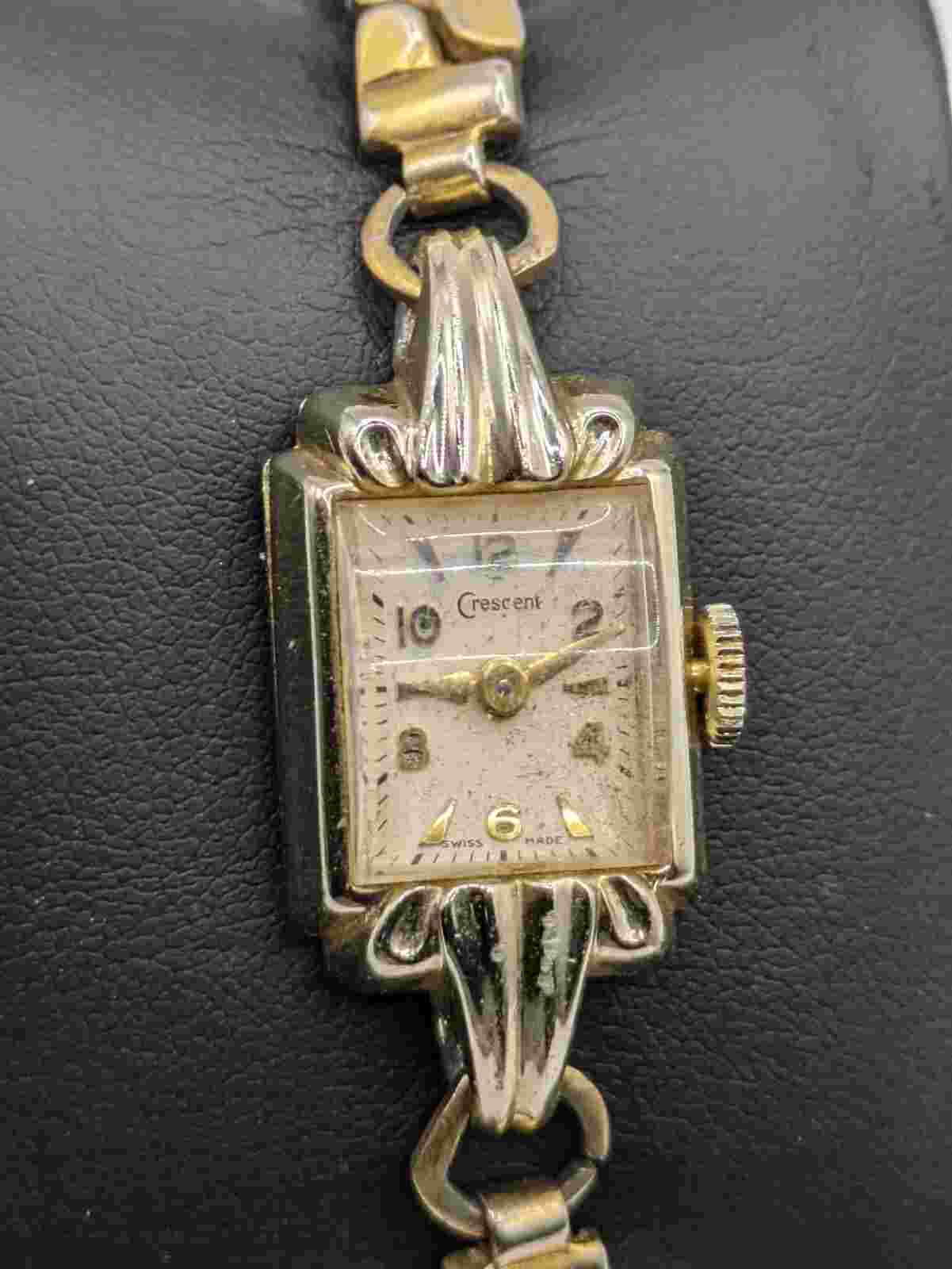 Vintage Crescent Wristwatch Aluminium G&CO Empire Made For Part / Repair 17.43mm