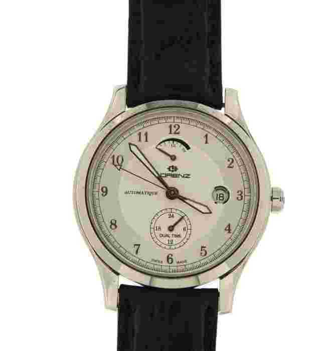 Watch Lorenz Man 026855AA Mechanical Dual Time Only Time Steel