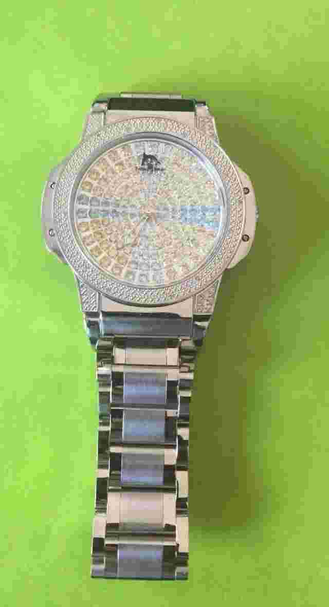 NEW Techno Master TM-2116 Watch Men's 1/4 CTS Blue  White & Yellow