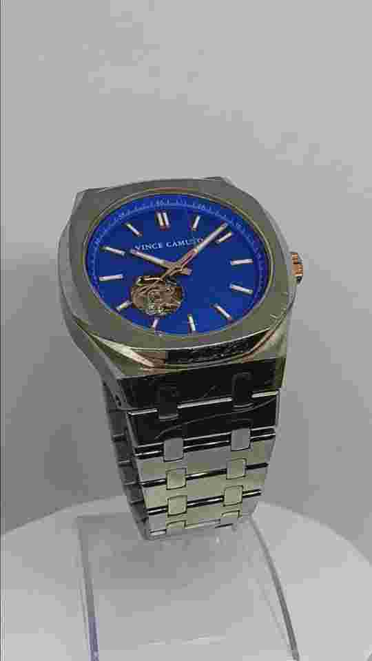 Vince Camuto VC/1152BLSV Men's 43mm Stainless Steel Blue Dial Automatic Watch