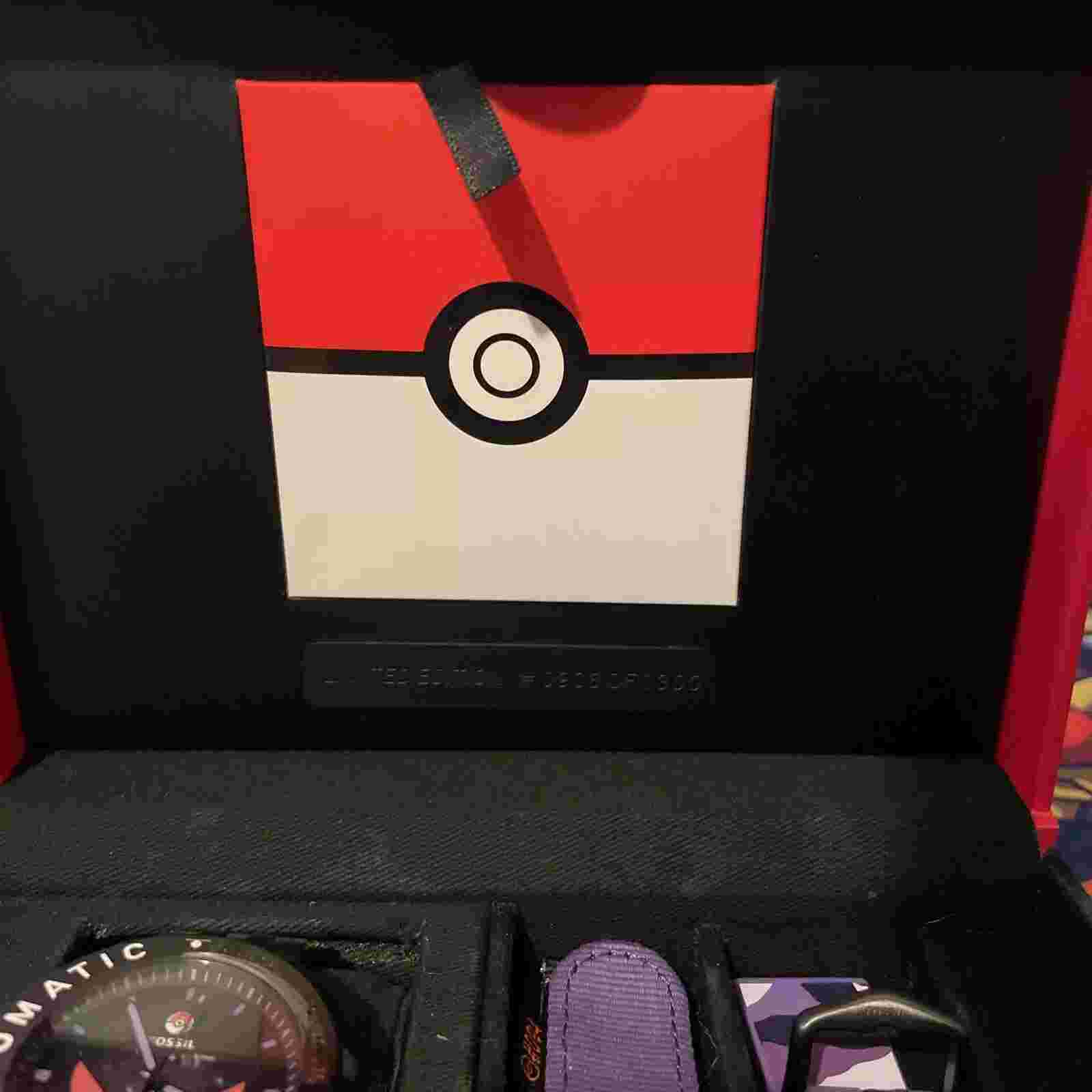 Pokemon Center x Fossil GENGAR Black Stainless Steel Watch