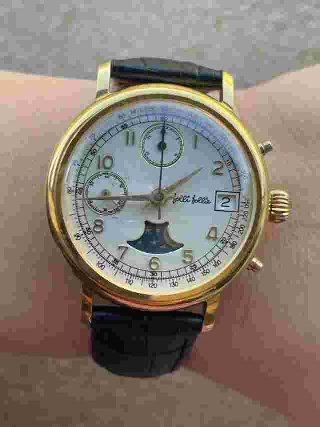 CHRONOGRAPH MOONPHASE WATCH VALJOUX 7768 VINTAGE MENS 36.5mm SWISS MADE SERVICED