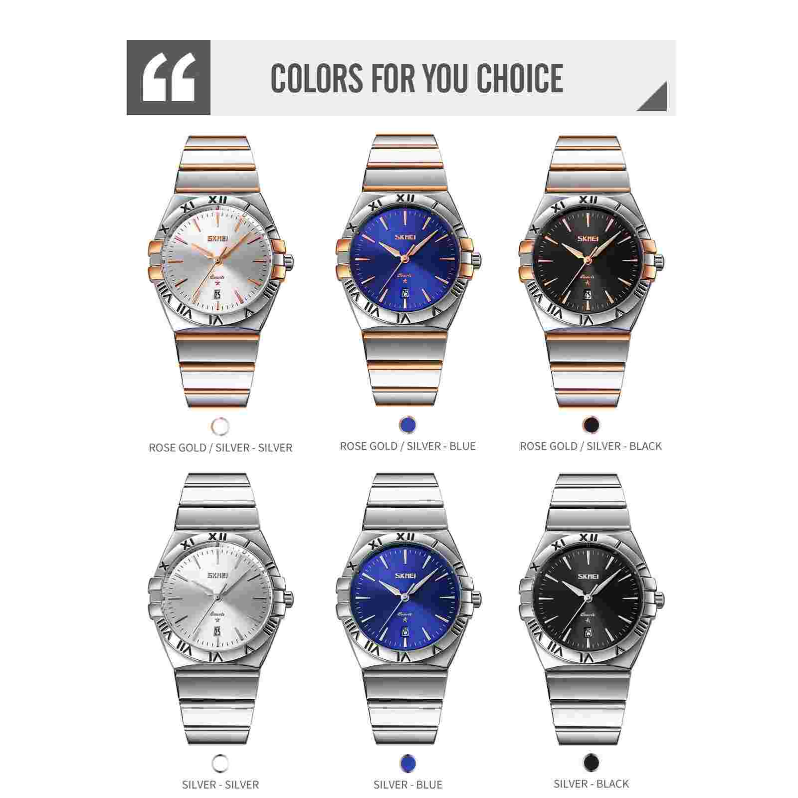 Mens Wristwatch 30M Water Resistant Stainless Steel Analog Quartz Watches QD2