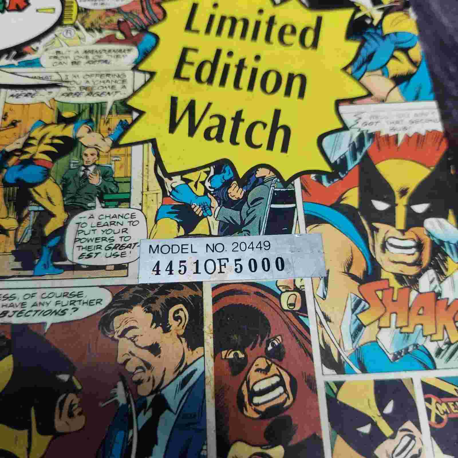 Marvel X-Men Limited Edition Character Time Watch Original Box 4451 of 5000 READ
