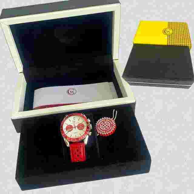 42mm MARS Solar Mechanical Chrono LE#05/99 Red/White Constantin Weisz Mens Watch