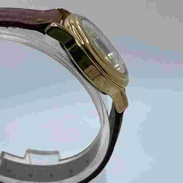 Carriage Timex Watch Womens 26mm Gold Tone Case Brown Leather Band Quartz Analog