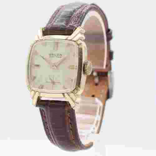 Vintage Estate Fresh Yellow Gold Filled Gruen 416-810 Veri-Thin Men's Wristwatch