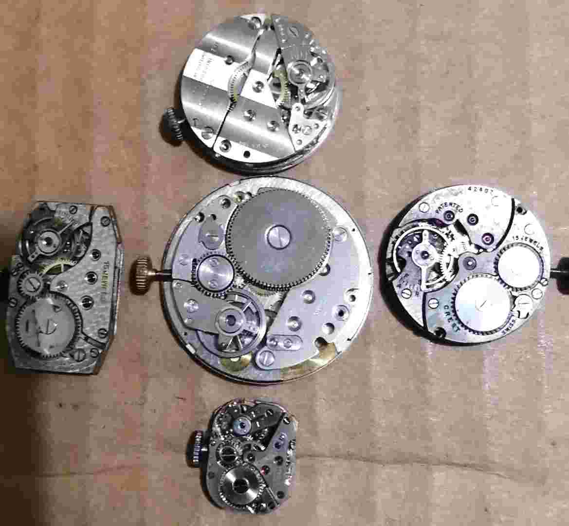 5 Wristwatch Wind up Watch movements Durbin Sentinal Expert Crest Bedforde  15J