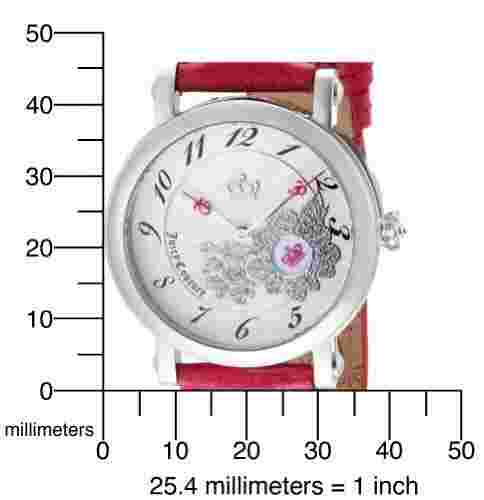 Juicy Couture 1900668 Rotating Disc Pink Leather Strap Swarovski Women's Watch
