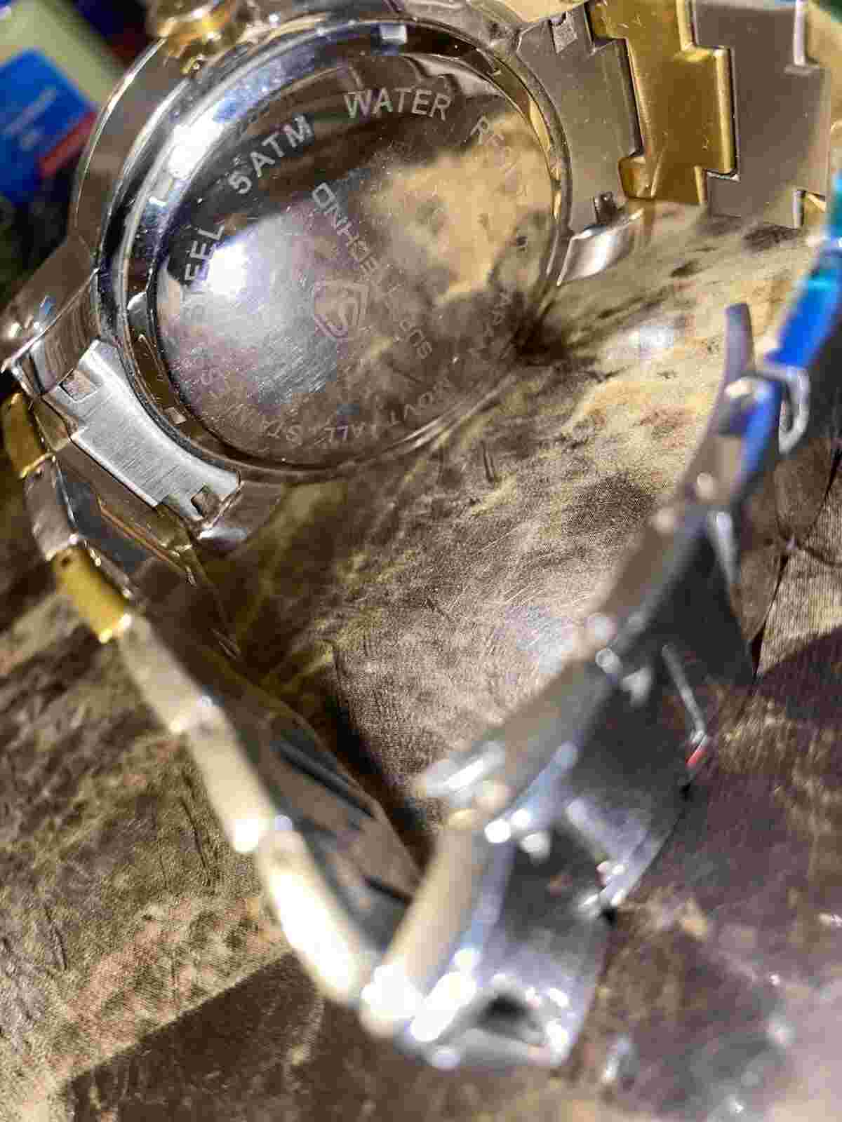 SUPER TECHNO WATCH I-5266 MENS DIAMOND ALL STAINLESS STEEL JAPAN TACHYMETER