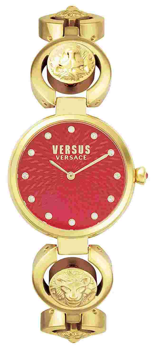 Versus by Versace S75030017 Peking Red Dial Gold Tone Stainless Women's Watch