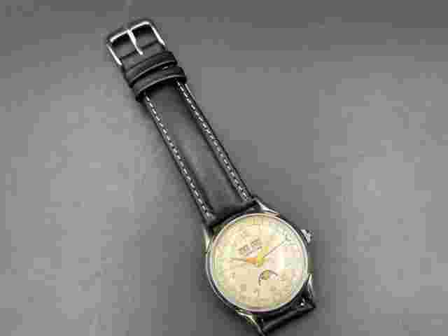 Vintage SS Leonidas Pre-Heuer Triple Date Moon Phase Watch.