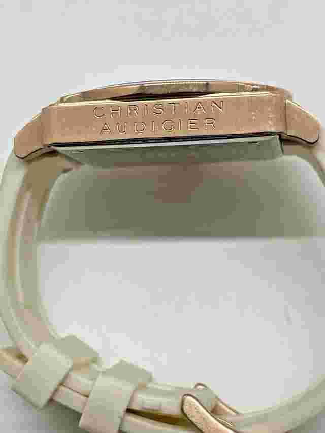 Christian Audigier Queen of clubs Watch  For-201 Rose Gold White band preowned