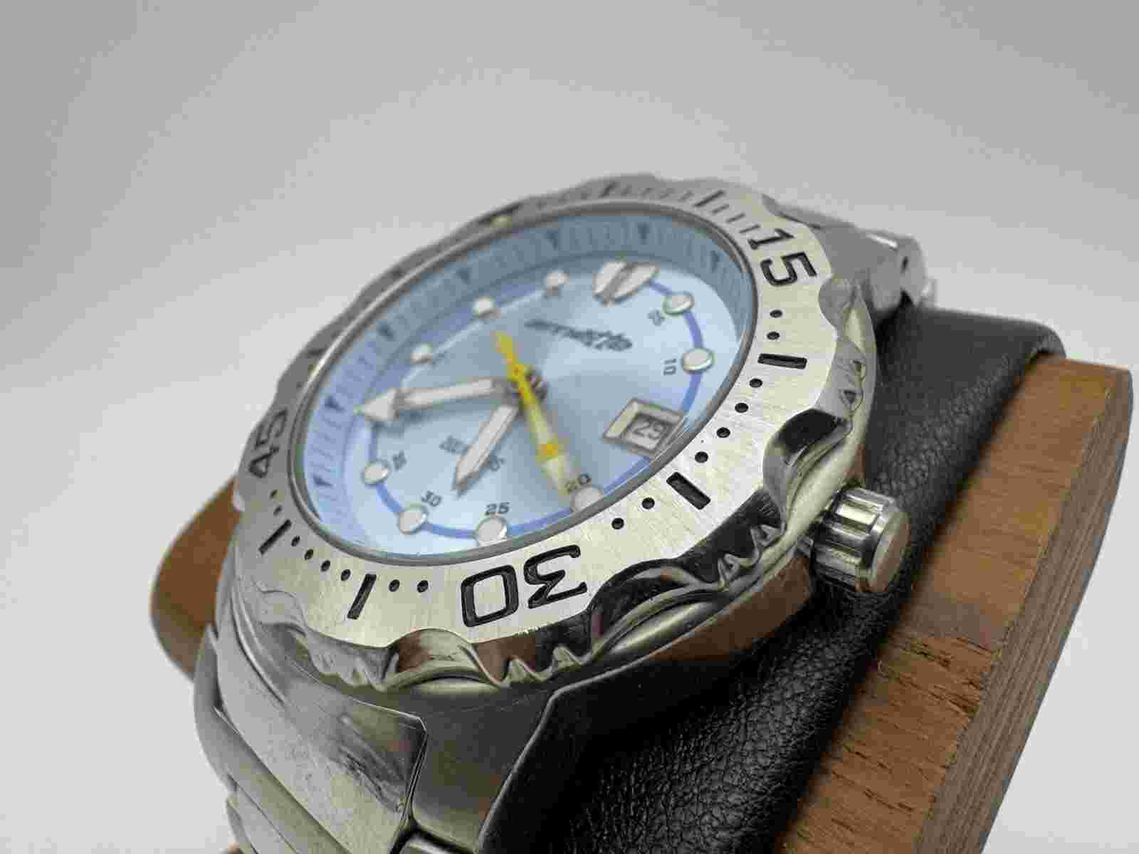 Men’s Arnette Silver Date And 200m Diver Watch New Battery