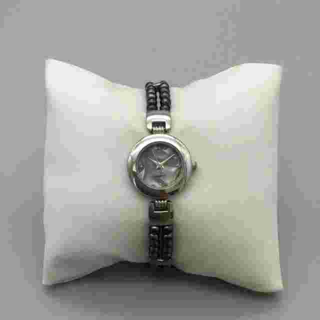 Gray Pearl Watch Women 23mm Silver Tone MOP Dial New Battery 7.75"