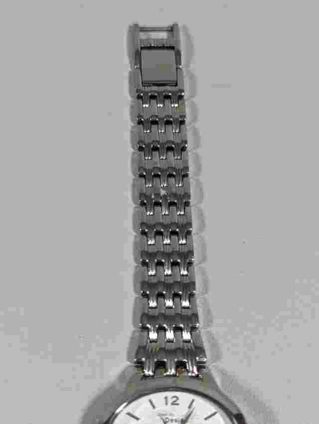 Steel by Design White Dial Oval Case Link Bracelet Band Watch 7.25 Inch