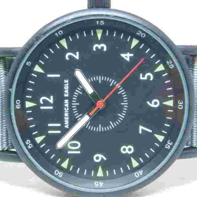 American Eagle 62493 Nylon Band Black Dial Quartz Analog Men's Watch New Battery
