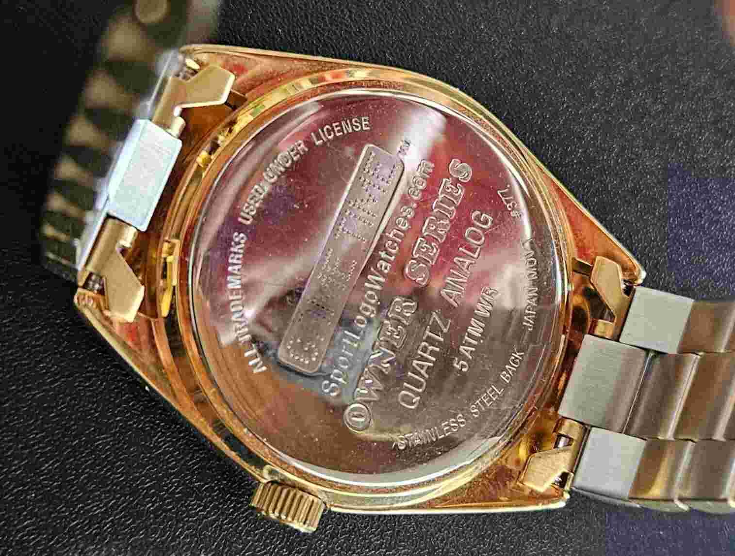 San Jose Sharks NHL "Game Time" Men's Gold Tone Quartz Analog Watch with box