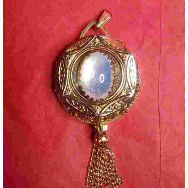 Vintage Woldman Swiss Made Pendant Watch with Gorgeous White Oval Stone NO TICK