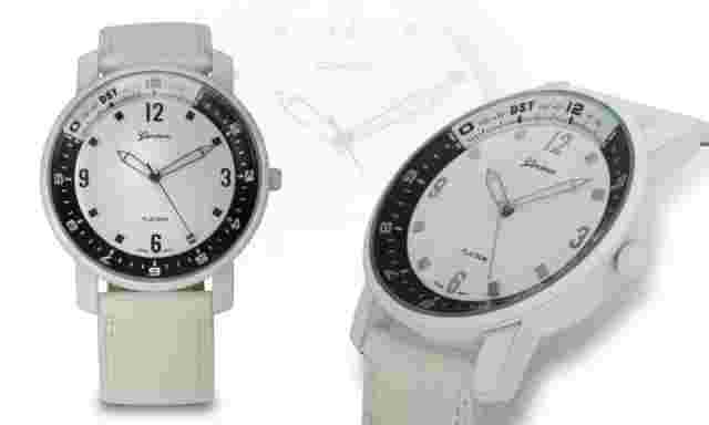 NEW Geneva Platinum 62625866 Men's Ambition White Dial Vegan Leather Watch 45mm