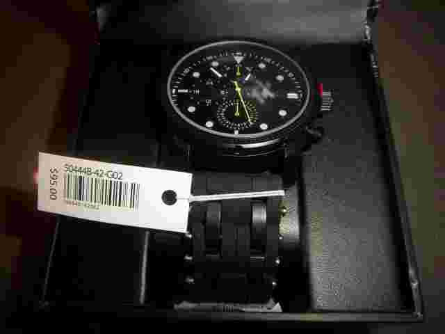 MENS ED HARDY BLACK SILICONE STUDDED BAND WATCH - NIB