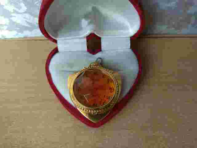 Vintage Soviet POCKET Watch Zarja Pendant Crystal AU5 USSR Gold Plated Zaria