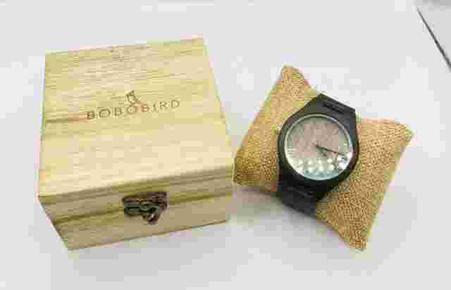 Bobo Bird ns Bamboo Wood Dark Brown Cowhide Lear Strap New Battery