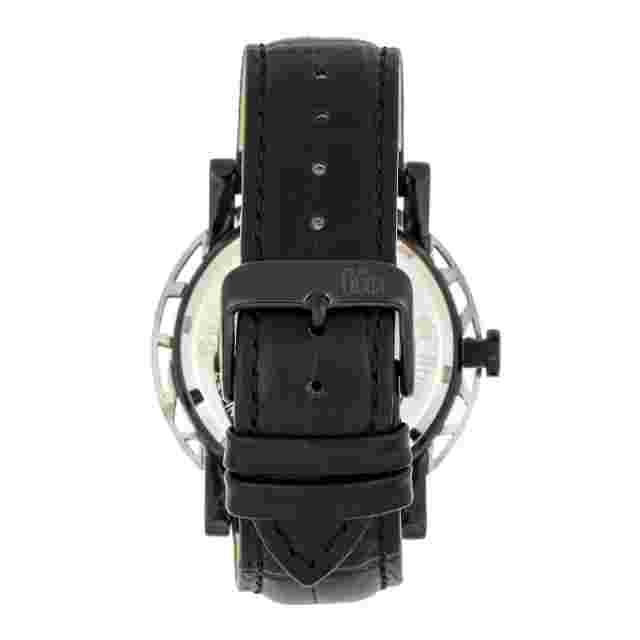 Reign Stavros Automatic Skeleton Leather-Band Watch - Silver/Charcoal