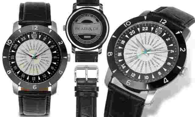 Picard & Cie 14074 Men's Jet Setter Series Black/Gold Dial Fashion Watch