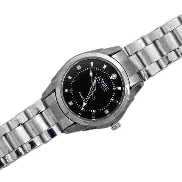 Jones New York Ladies Black Dial Diamond Wrist Watch