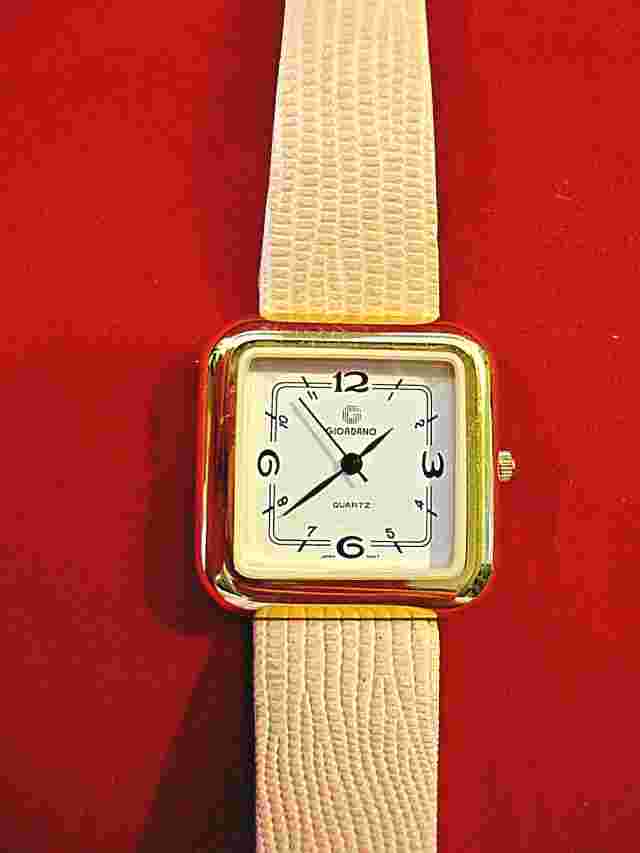 Giordano Lady's Gold Tone Fashion- Rectangle Face Quartz Watch -Japan Movement