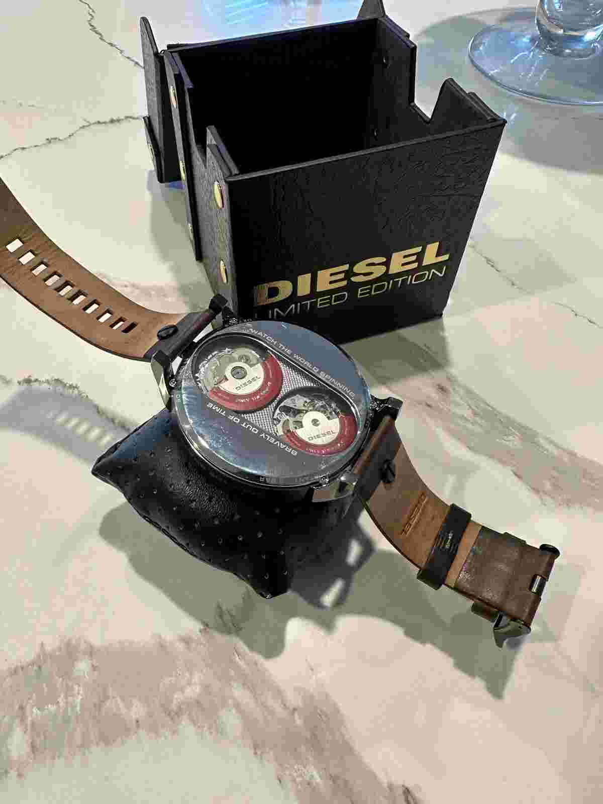 Diesel DUAL AUTOMATIC LIMITED EDITION WATCH BROWN GENUINE LEATHER