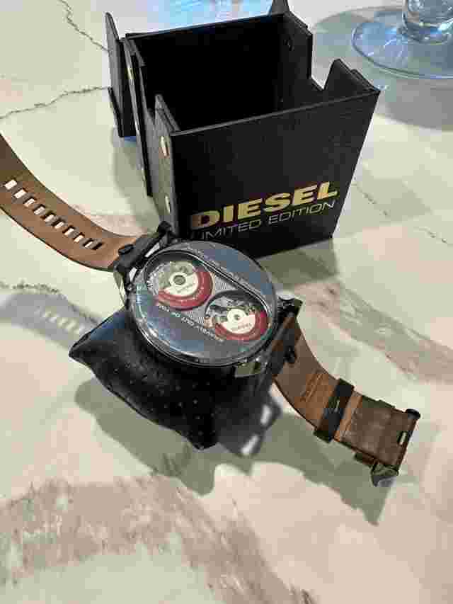 Diesel DUAL AUTOMATIC LIMITED EDITION WATCH BROWN GENUINE LEATHER