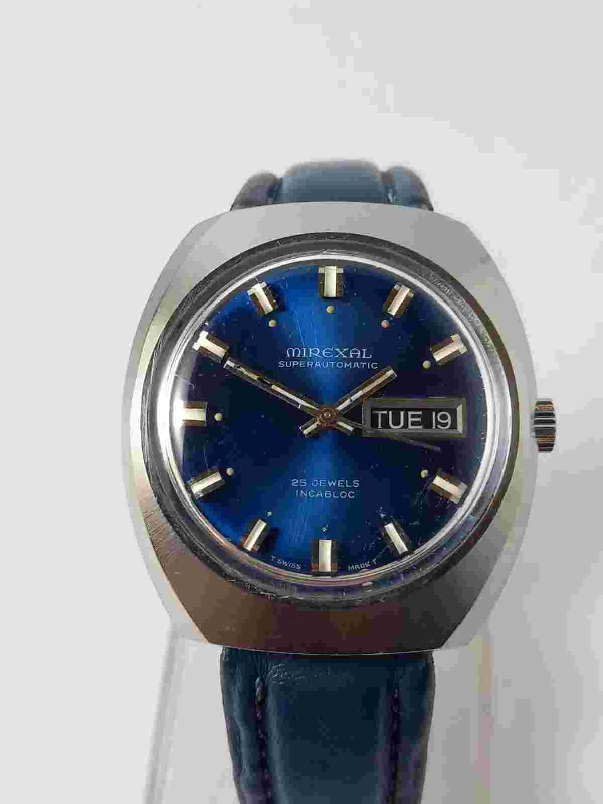 Rare Mirexal Automatic  25 Jewels Incablock From The  70's
