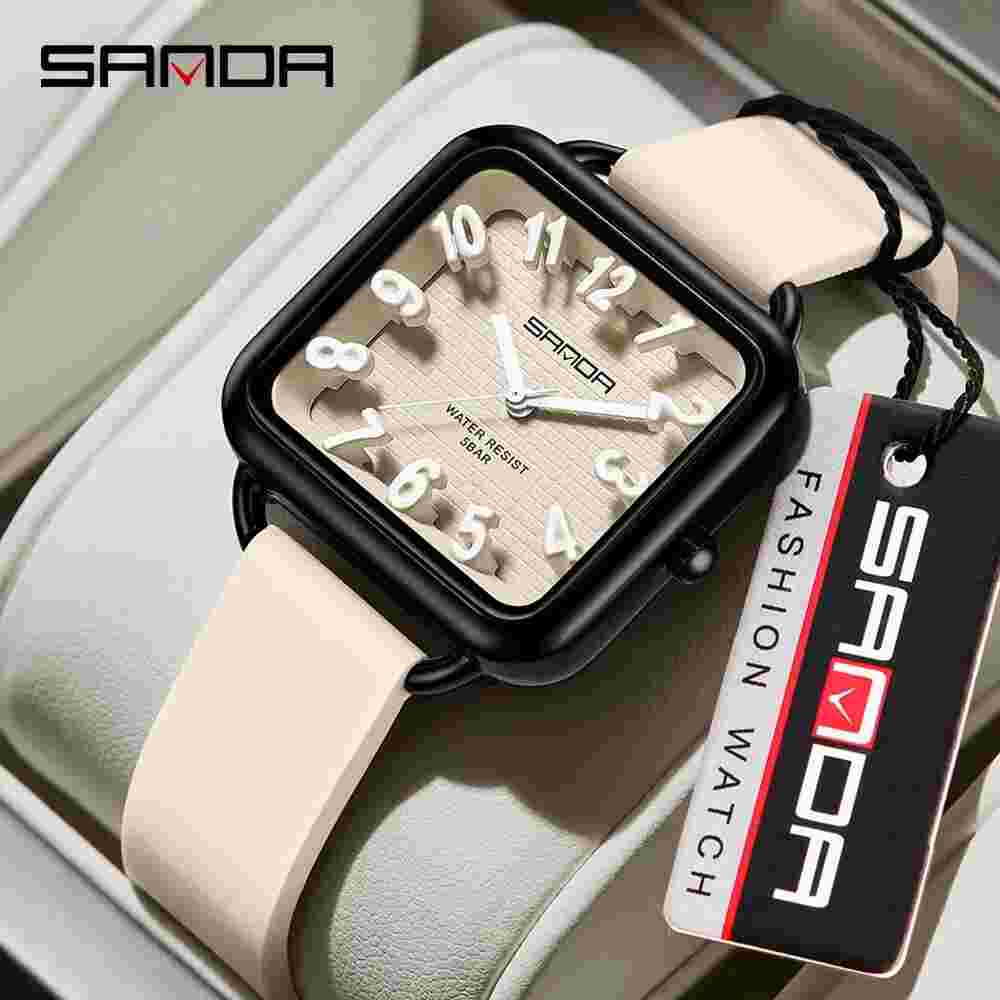 SANDA New Men's Quartz Watch Large Digital Scale Luxury Men's Quartz Watch