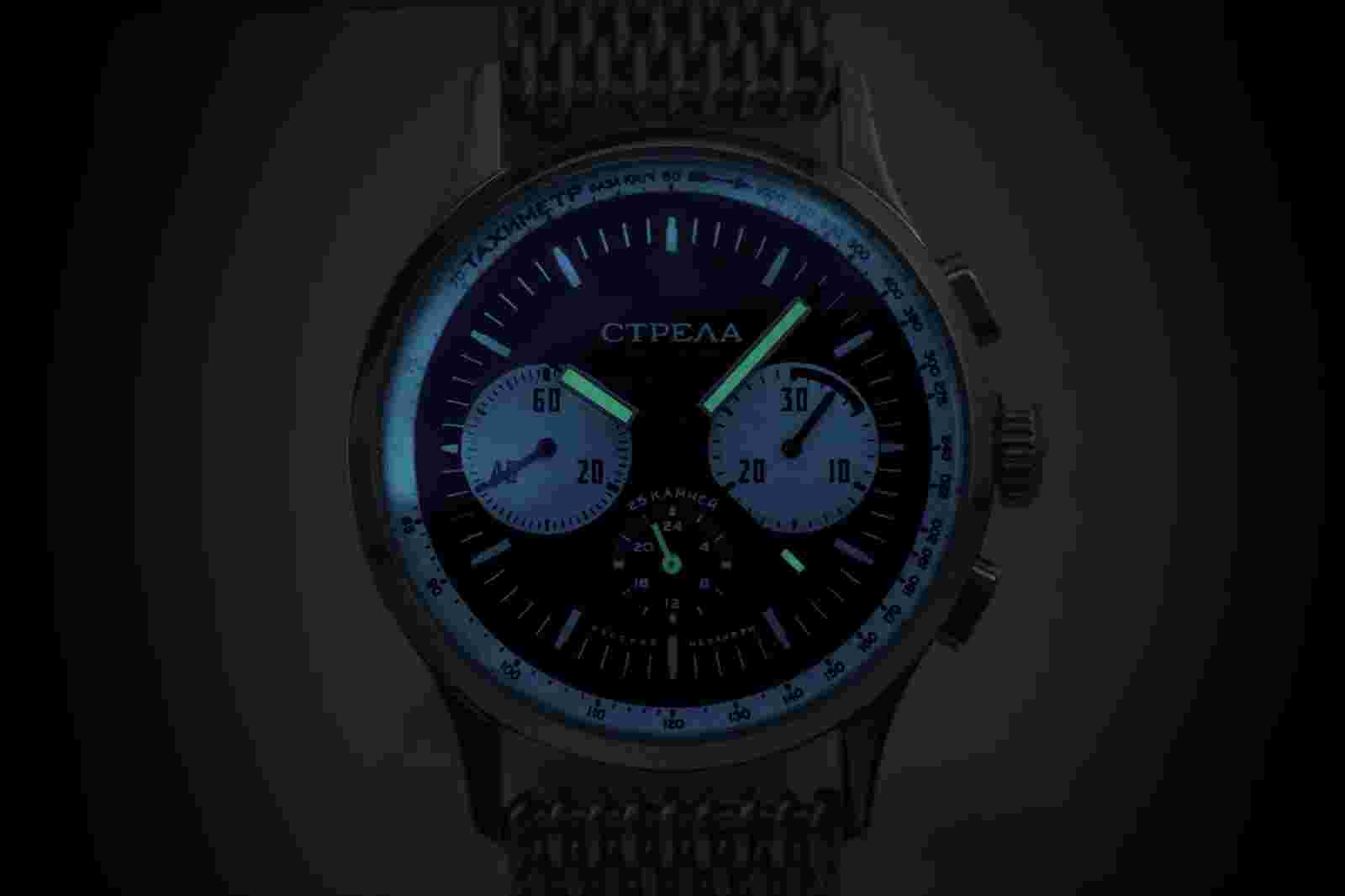 Strela "Kosmodrom" Chronograph 31681 Poljot caliber Russian mechanical watch