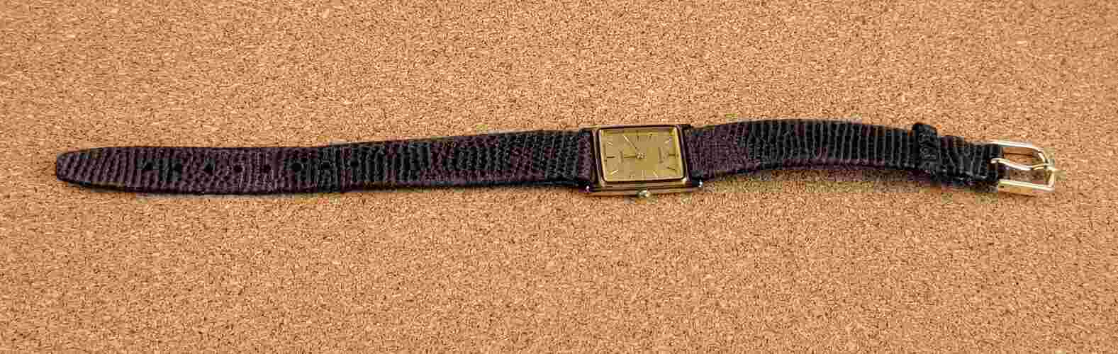 Lassale Watch Ladies Gold Tone Brown Leather Strap Untested For Parts or Repair