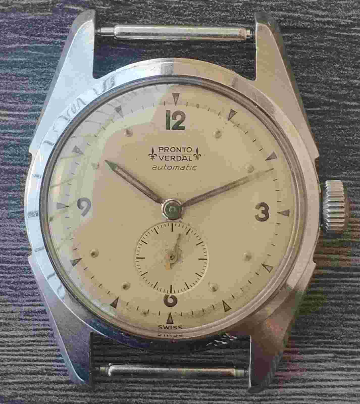 Vintage men's Pronto Verdal automatic bumper watch Favre-Leuba movement 18 437