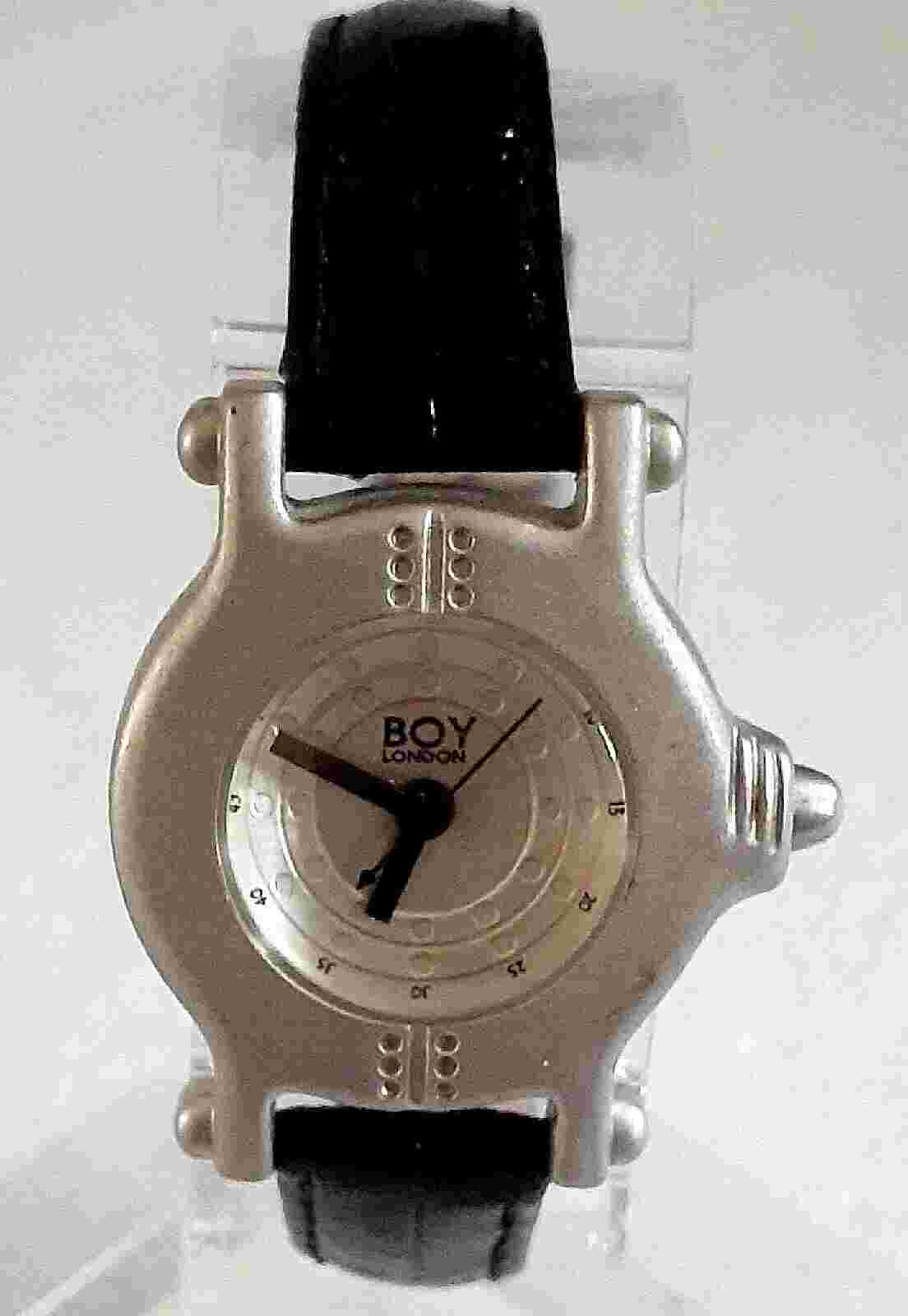 Rare Vtg Quartz Women's Boy London Ship Porthole Black Strap Watch New NOS 1990s