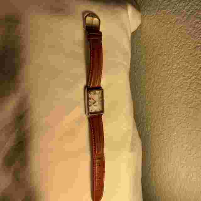 J. Jill Wrist Watch Large Rectangle Dial BANDA Tan Leather Band 18" New Battery