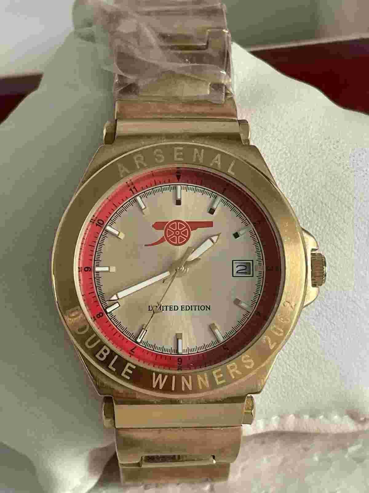 Danbury Mint Limited Edition Arsenal 2002 Double Winners Watch Klaus Kobec New