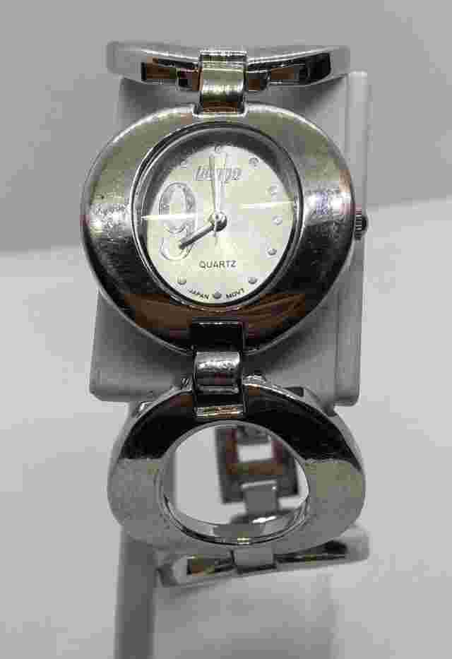 BONGO Watch Ladies/Teens New Battery Wide Silver 7” Link Band Unique NICE!