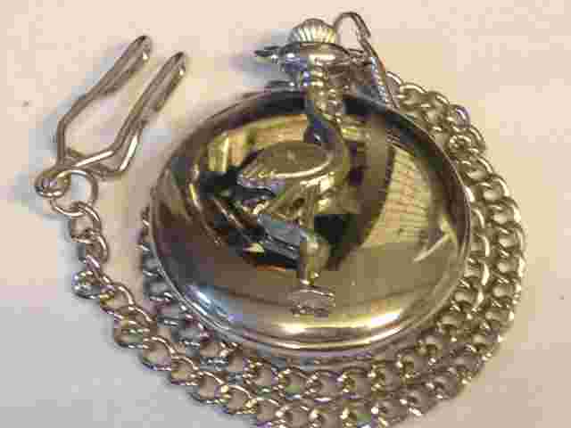 Flamingo TG288 Pewter on a Silver Pocket Watch Quartz fob
