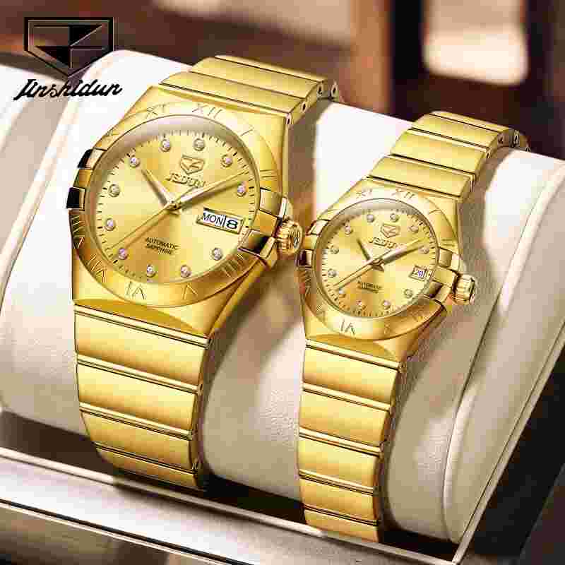 Jsdun Brand Mechanical Watch Double Calendar Constellation Couple's Watch