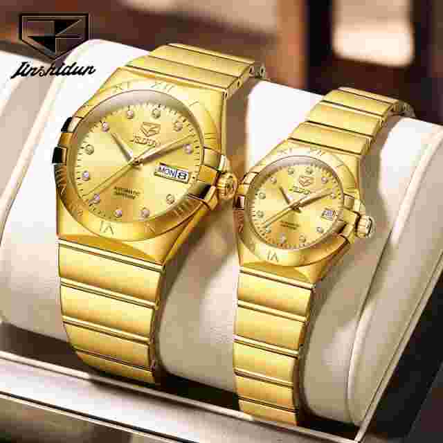 Jsdun Brand Mechanical Watch Double Calendar Constellation Couple's Watch